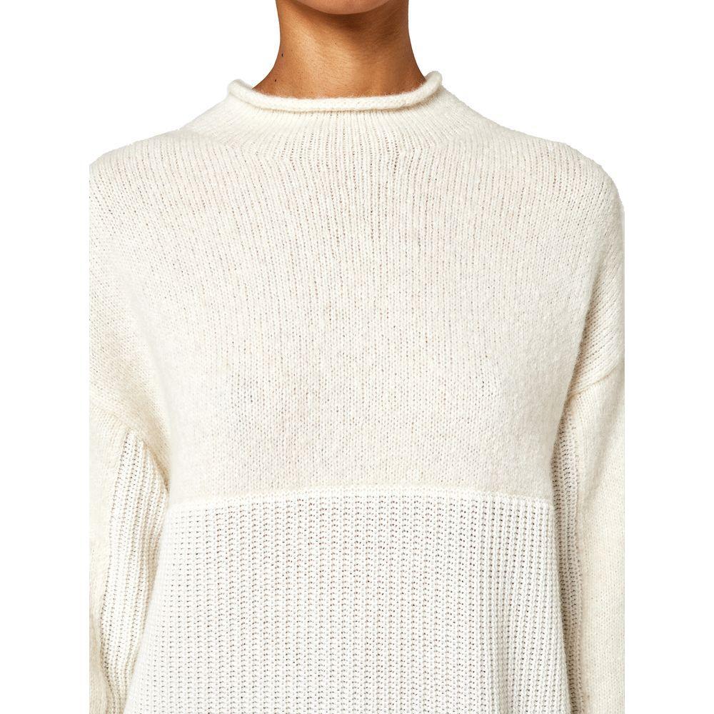 Alpha Studio White Recycled Wool Women Sweater