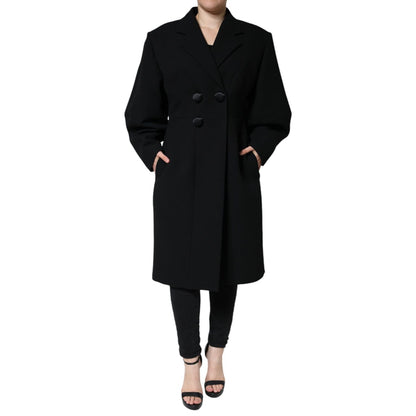 Dolce & Gabbana Black Double Breasted Trench Coat Jacket