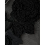 Dolce & Gabbana Black Nylon Mesh Transparent Floral Blouse