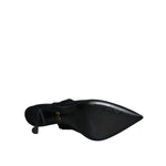 Dolce & Gabbana Black Jersey Stretch Heels Slingback Shoes