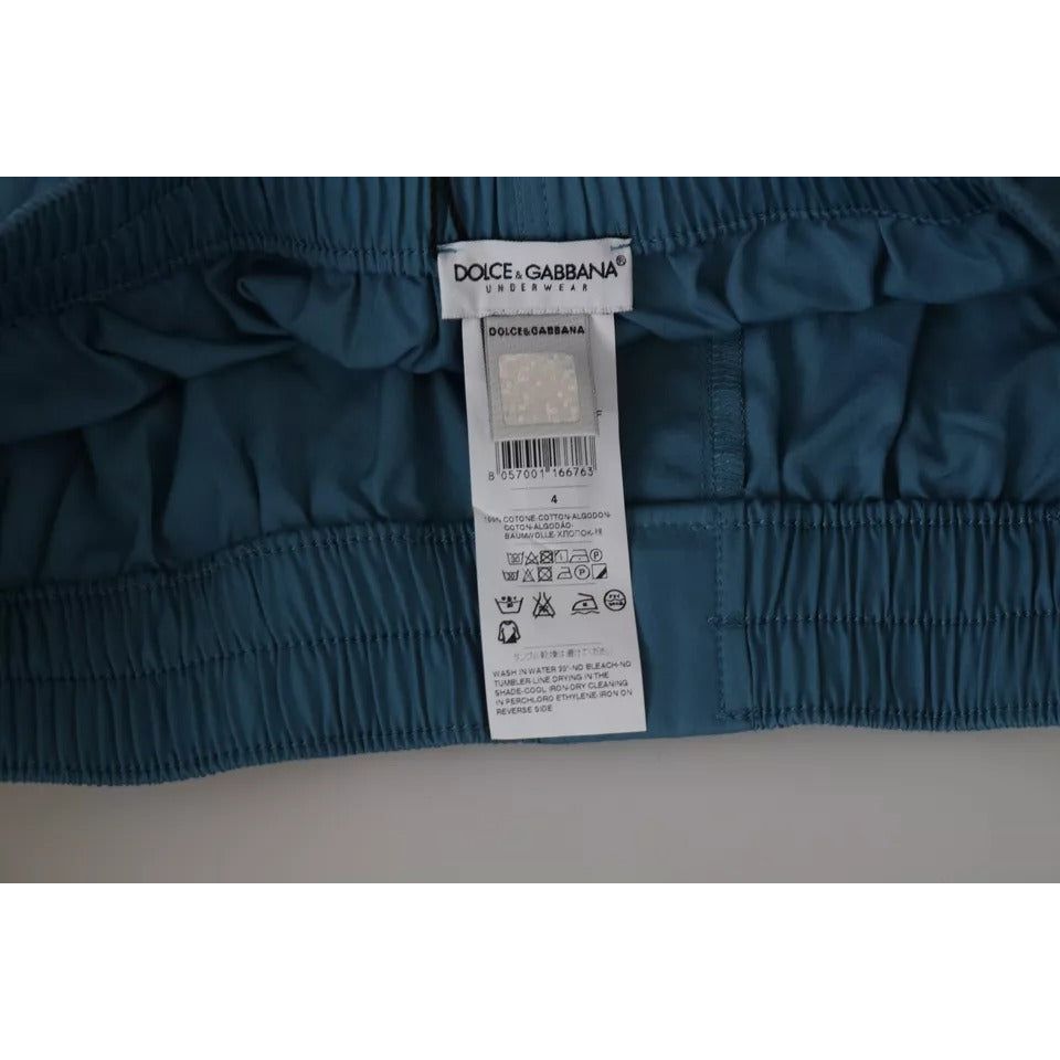 Dolce & Gabbana Blue Cotton Regular Boxer Shorts Underwear