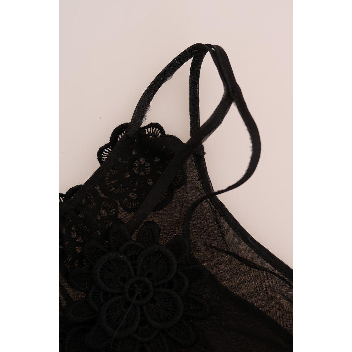Dolce & Gabbana Black Silk Lace Chemise Dress