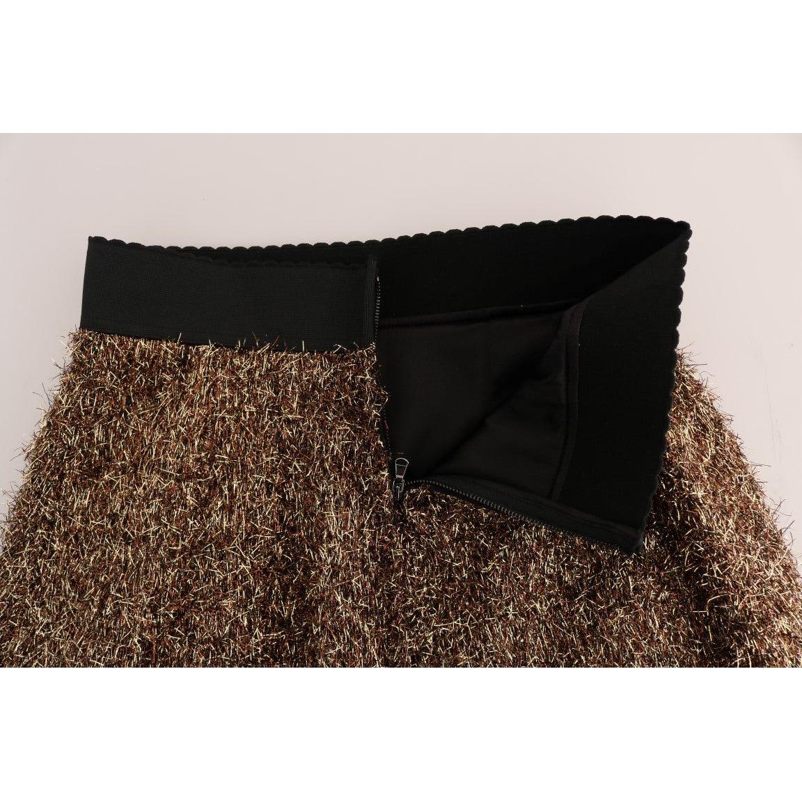 Dolce & Gabbana Gold Black Short Mini Skirt BYX1140-3