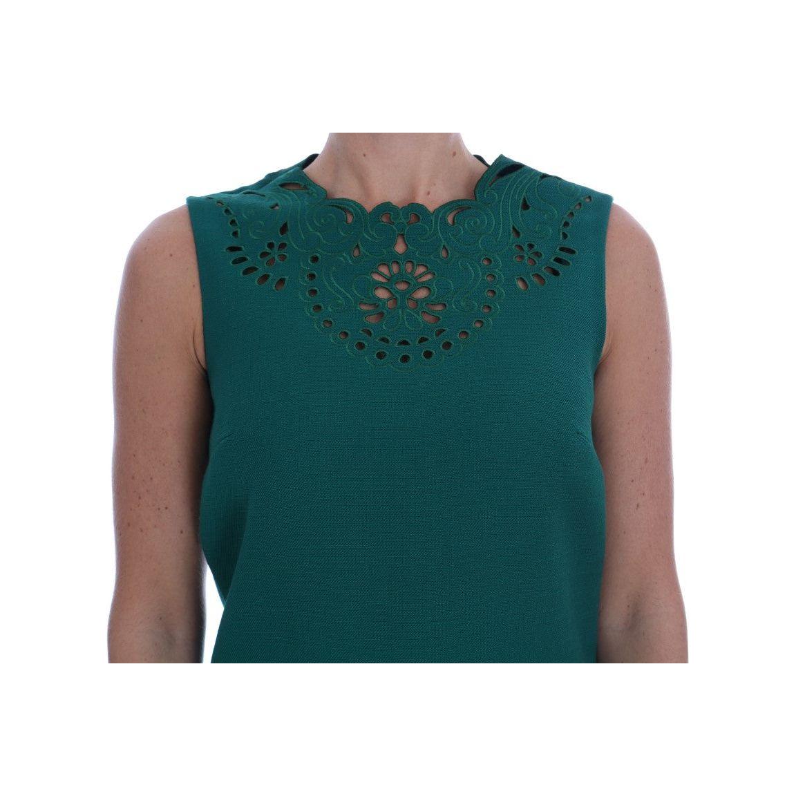 فستان دولتشي آند غابانا الأنيق باللون الأخضر ذو قصة A