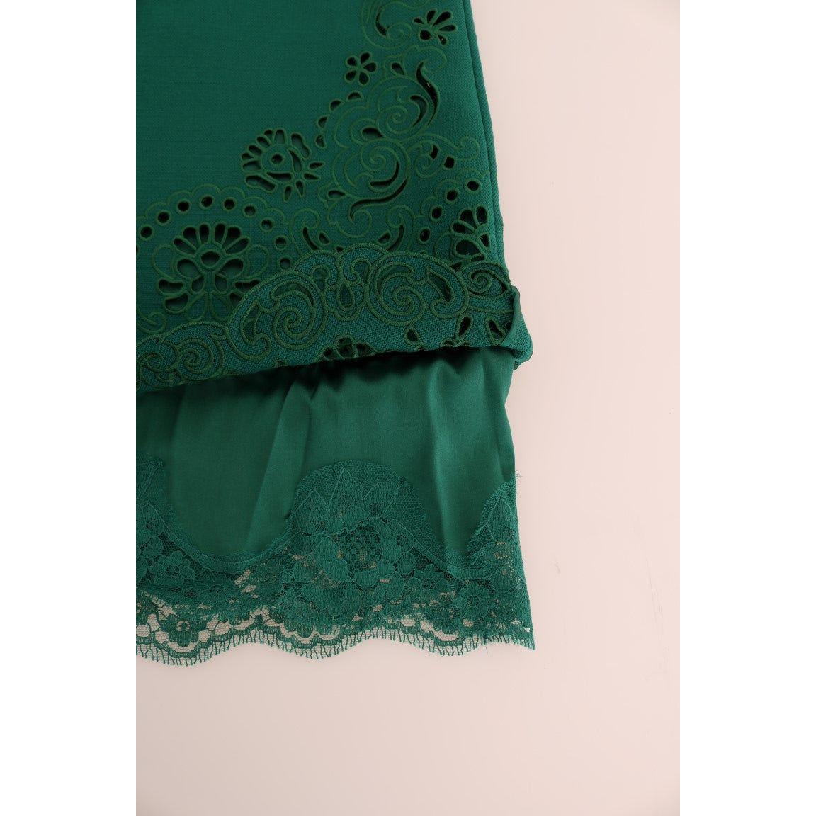 فستان دولتشي آند غابانا الأنيق باللون الأخضر ذو قصة A