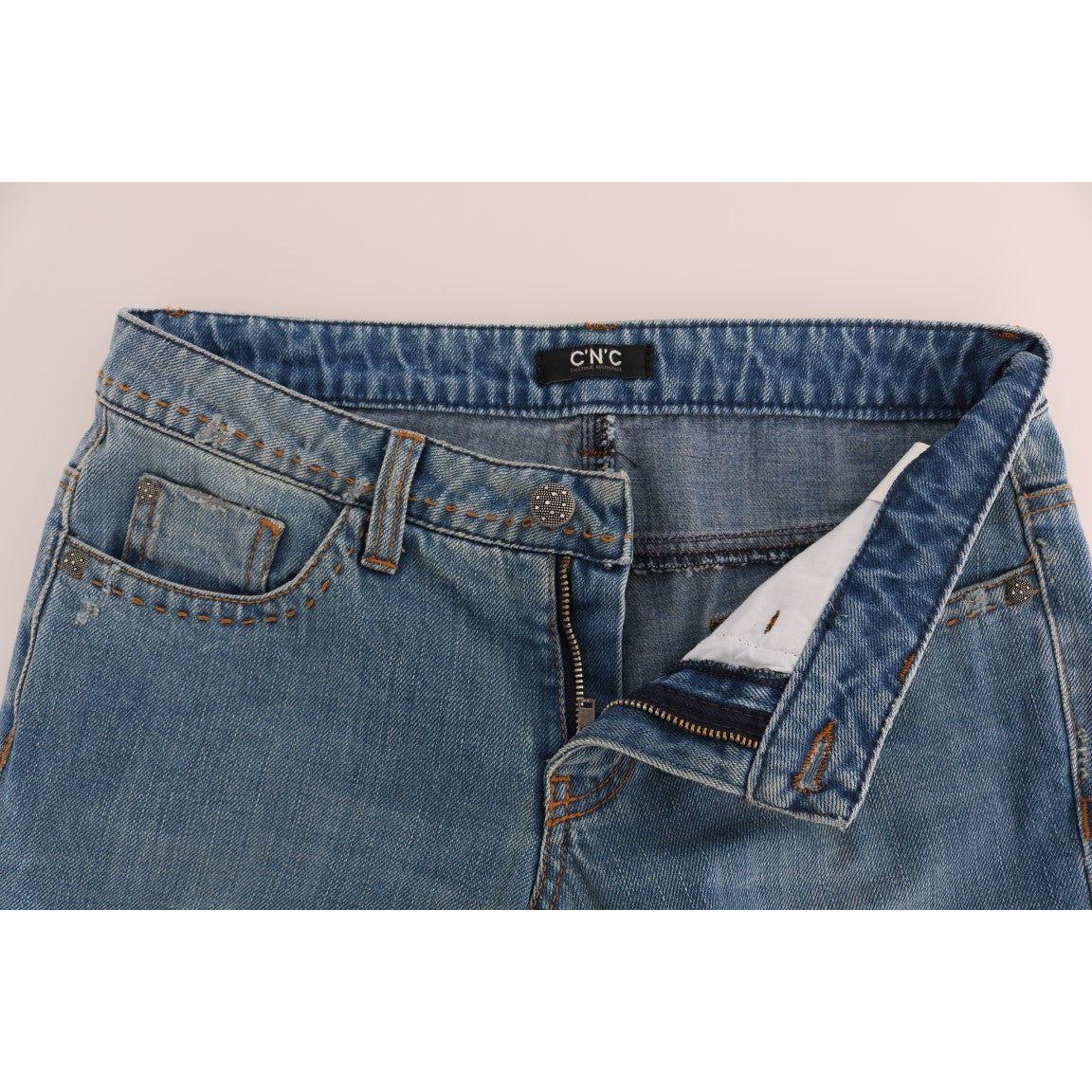 بنطلون جينز أزرق مستقيم كلاسيكي أنيق من كوستيوم ناشيونال شيك