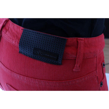 Costume National Red Cotton Stretch Slim Jeans