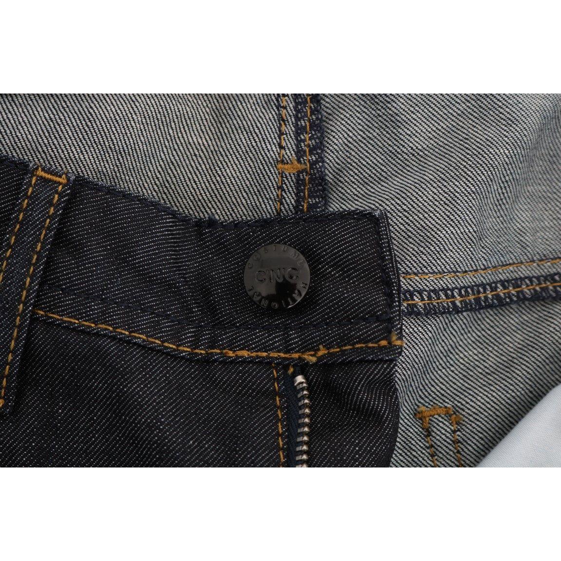 بنطلون جينز مستقيم بقصة مستقيمة باللون الأزرق الداكن من كوستيوم ناشيونال شيك