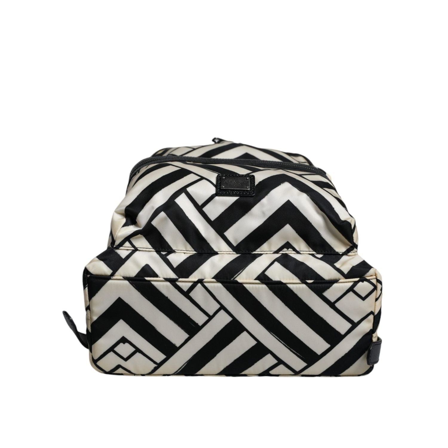 Dolce & Gabbana Black White Nylon Leather Travel Back Pack Bag