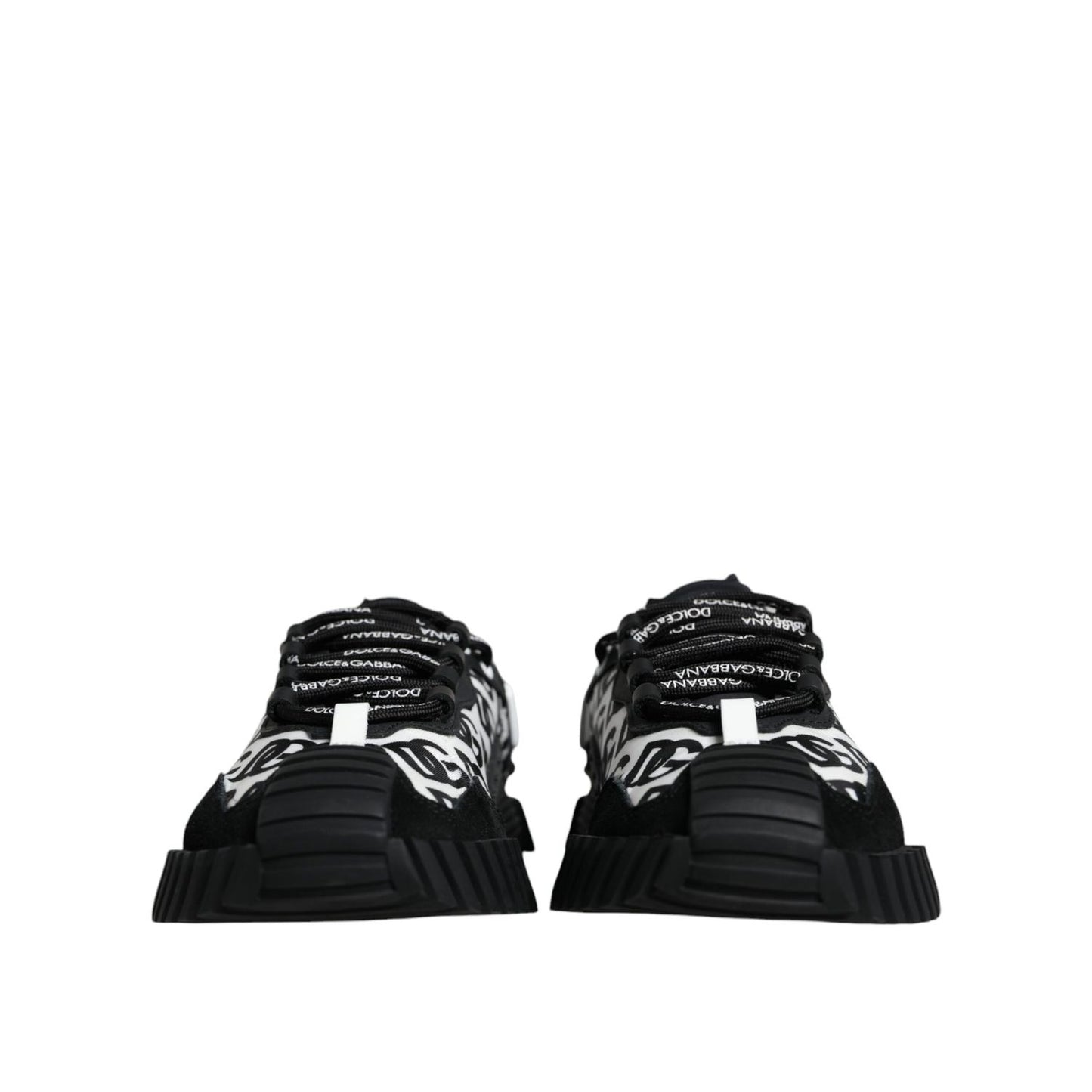 Dolce & Gabbana Black Logo Lace Up Low Top NS1 Sneakers Shoes