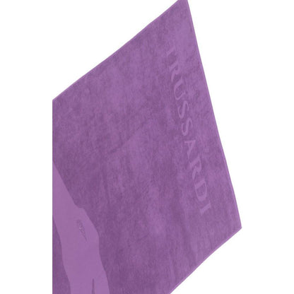 Trussardi Beachwear Purple Cotton Men Swim Towel