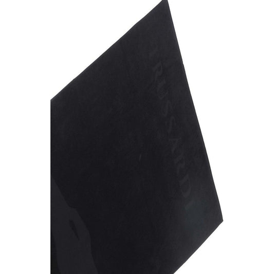 Trussardi Beachwear Black Cotton Men Beach Towel