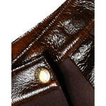 Dolce & Gabbana Brown Virgin Wool Mid Waist A-line Mini Skirt