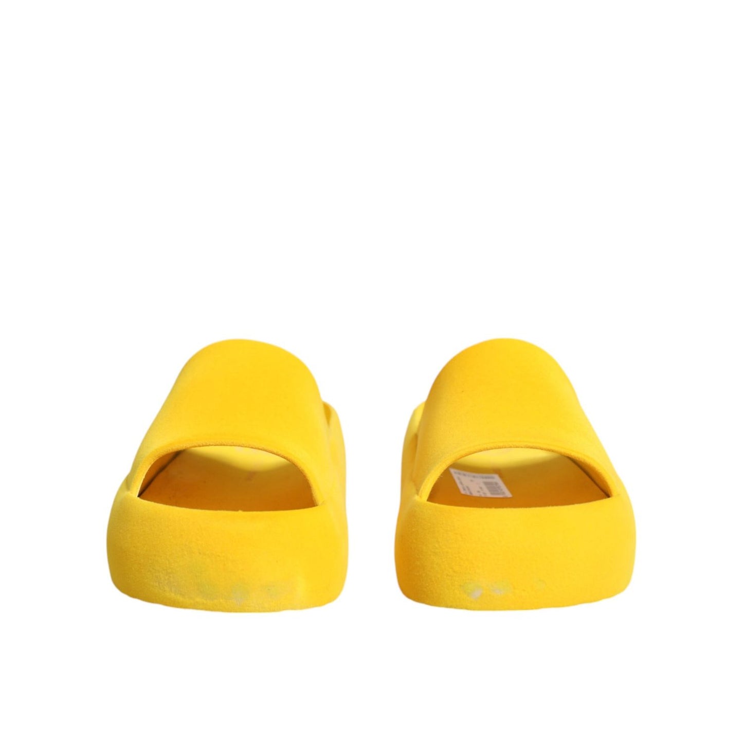 Dolce & Gabbana Yellow Rubber Slides Sandals Beachwear Shoes