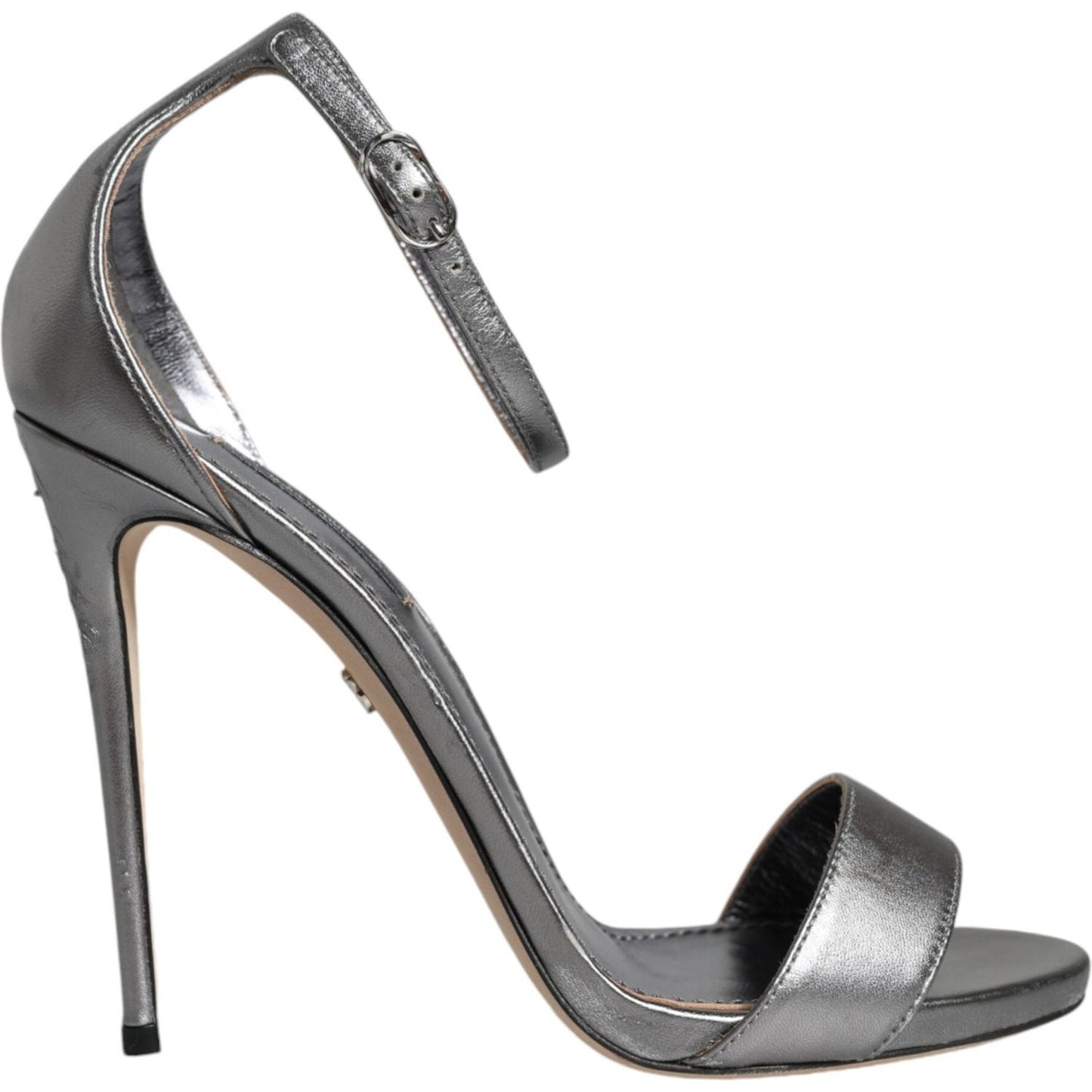 Dolce & Gabbana Silver KEIRA Heels Ankle Strap Sandals Shoes