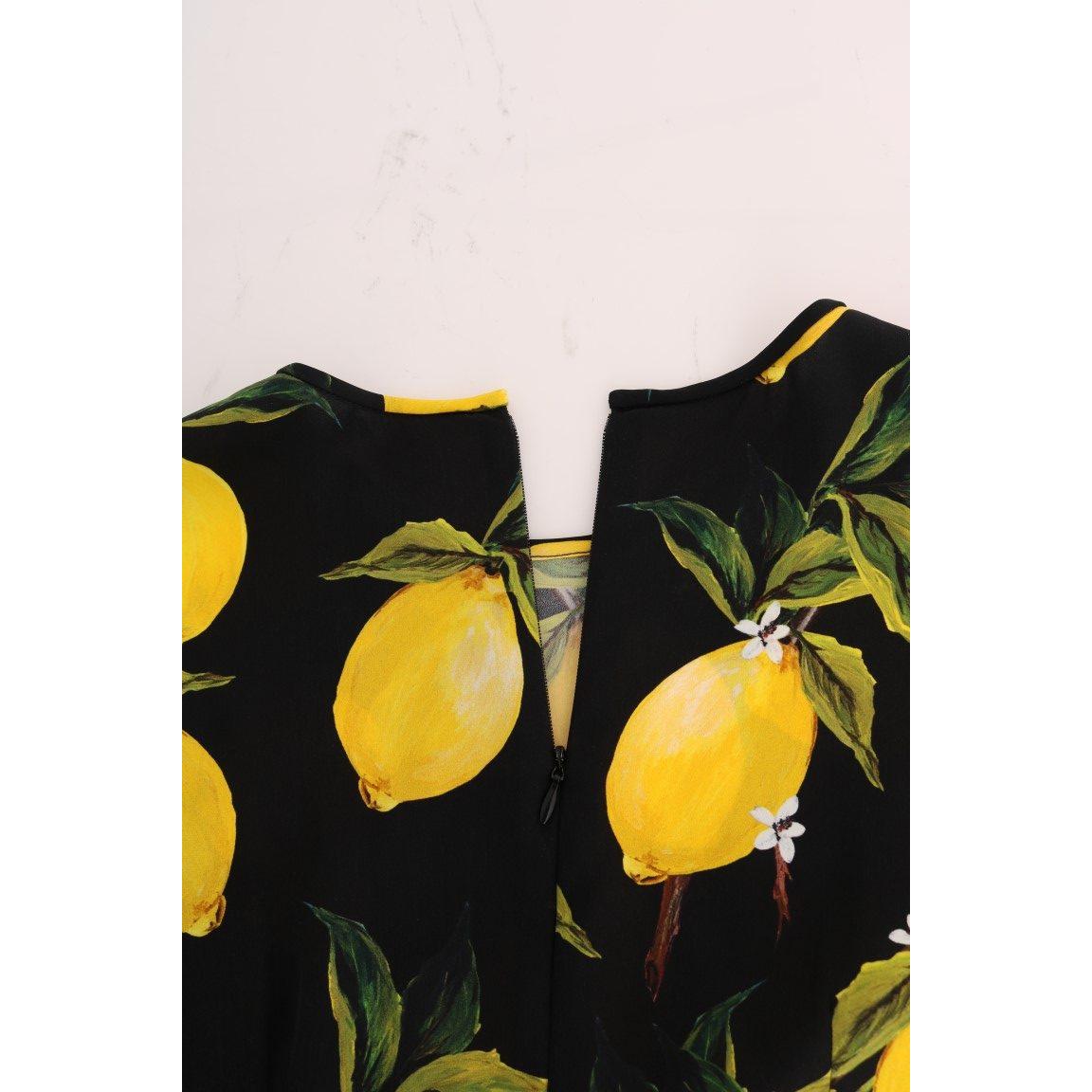 Dolce & Gabbana Multicolor Lemon Silk Stretch T-Shirt