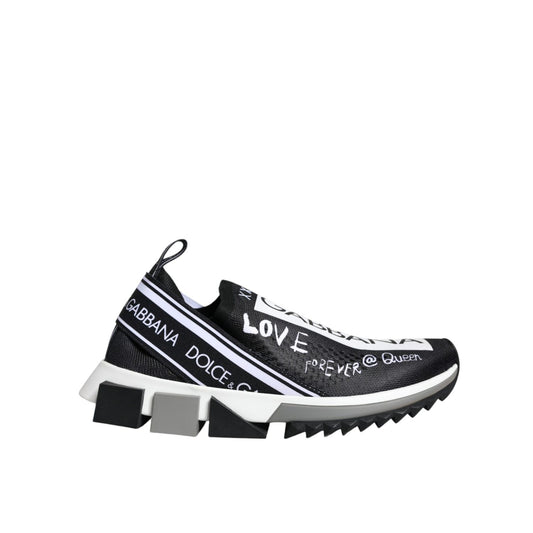 Dolce & Gabbana Black White Sorrento Low Top Sneakers Shoes LA9176-35.5
