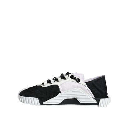 Dolce & Gabbana White Black Low Top NS1 Sneakers Shoes