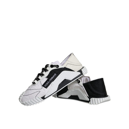 Dolce & Gabbana White Black Low Top NS1 Sneakers Shoes