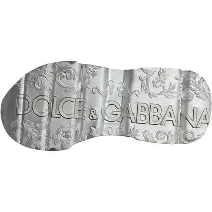 Dolce & Gabbana Silver White Daymaster Low Top Sneakers Shoes