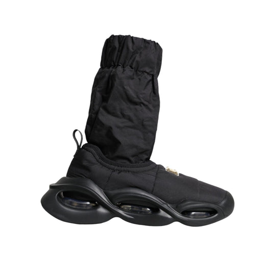 Dolce & Gabbana Black Slip On Wave Socks Sneakers Shoes