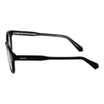 Polaroid Black Unisex Glasses Frame side view with eco acetate full-rim round design and spring hinges.
