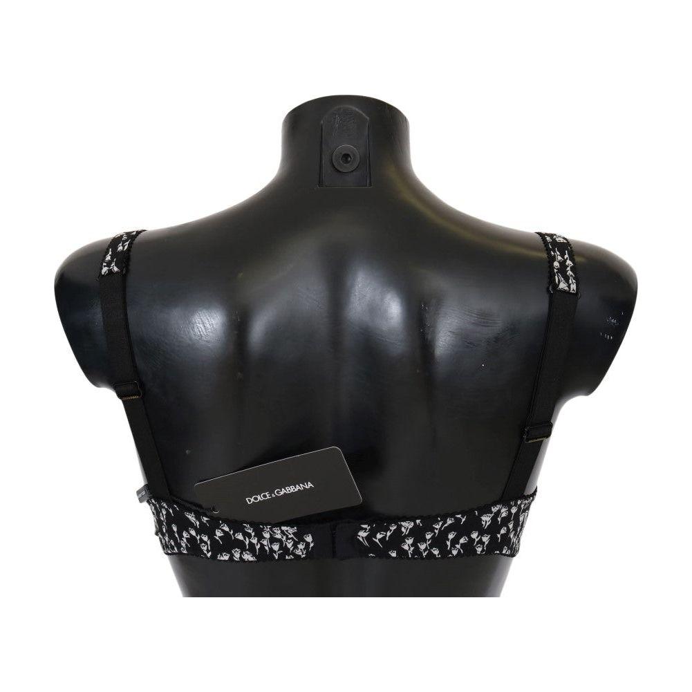 حمالة صدر دولتشي آند غابانا أنيقة من الحرير والدانتيل باللون الأسود