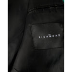 John Richmond Black White Checkered Crystal Single Breasted Blazer
