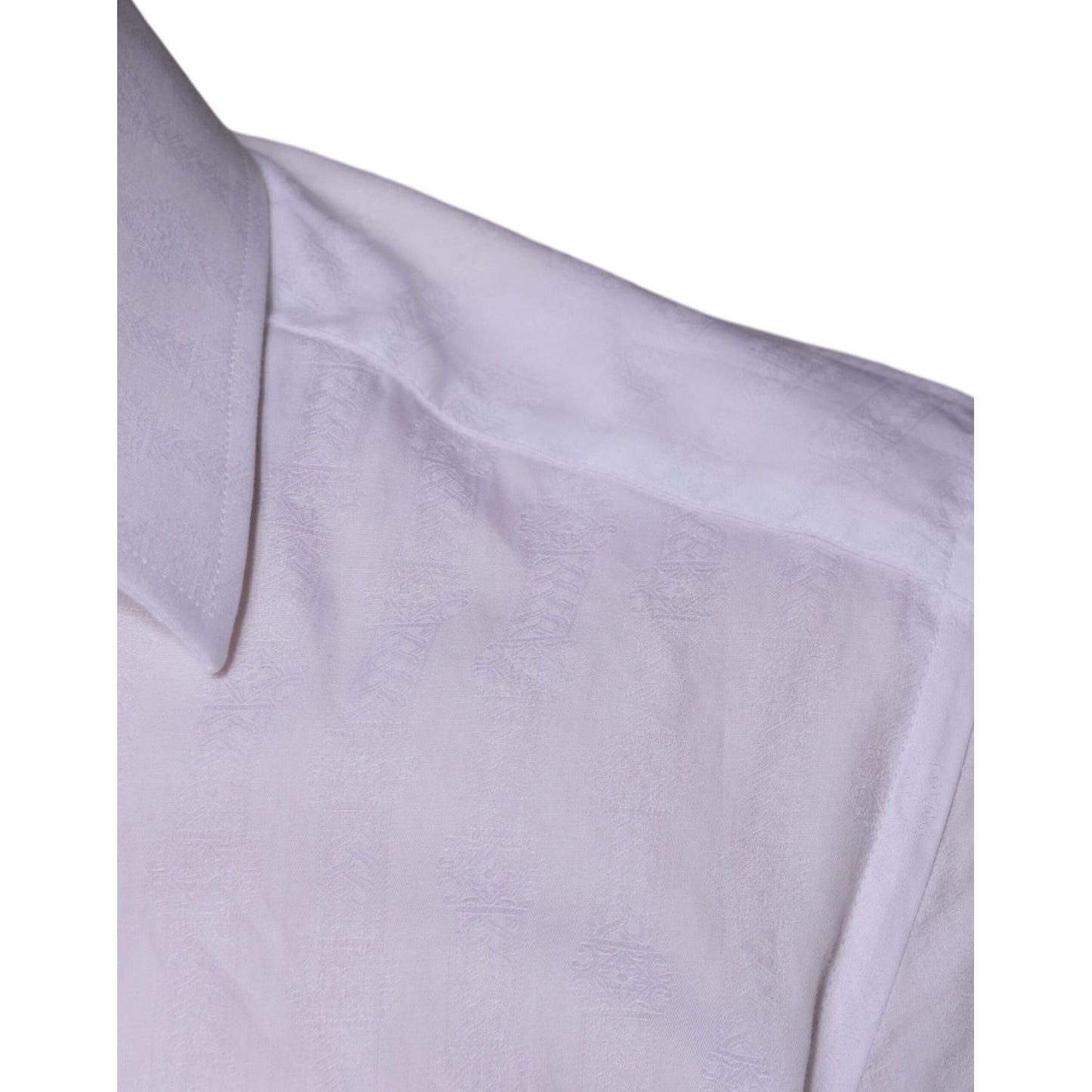 Dolce & Gabbana White Cotton Men Dress GOLD Formal Shirt TSH86306-38