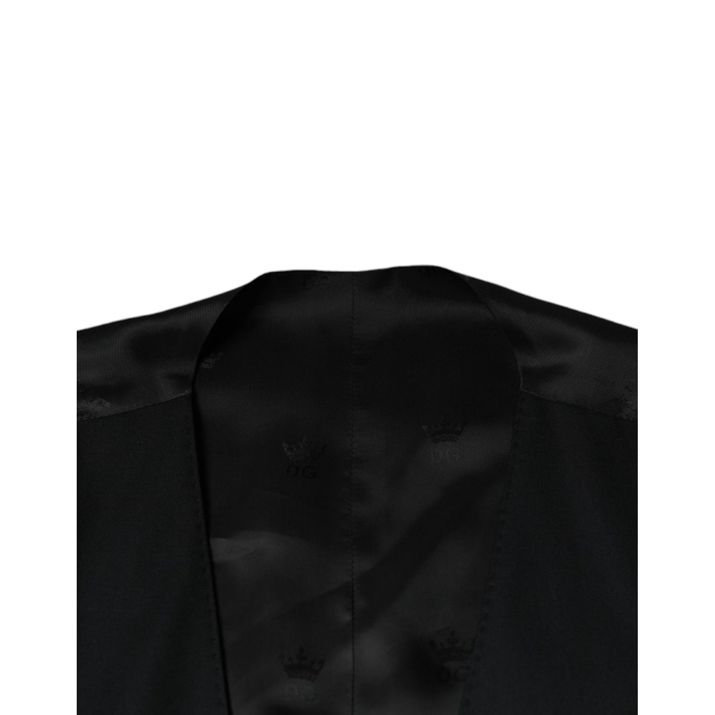 Dolce & Gabbana Black Wool Waistcoat Dress Formal Vest