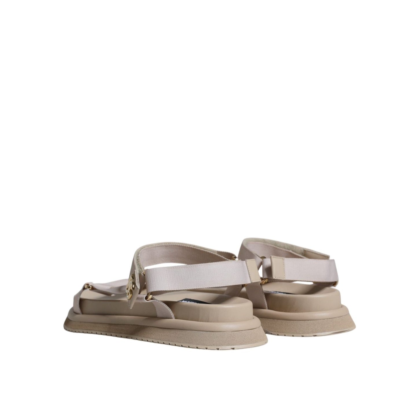 Dolce & Gabbana Beige Nappa Devotion Strap Men Sandals Shoes MV6327-44