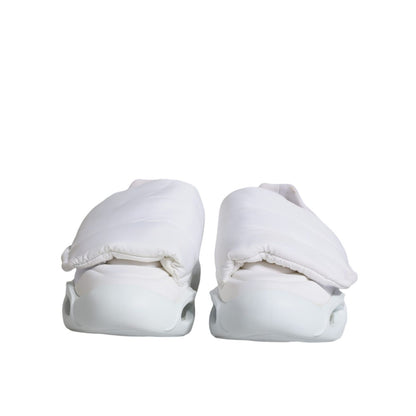 Dolce & Gabbana White Padded Fabric Low Top Sneakers Shoes