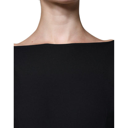 Dolce & Gabbana Black Viscose Cut Out A-line Long Sleeves Mini Dress