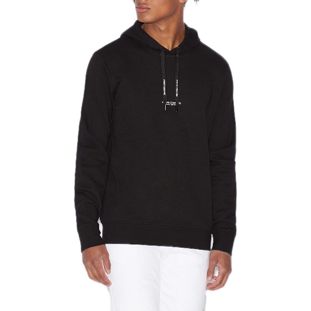 Armani Exchange Black Cotton Hoody AR-4516900009-IT54 | XXL
