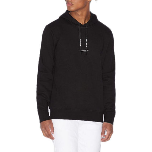 Armani Exchange Black Cotton Hoody AR-4516900009-IT54 | XXL