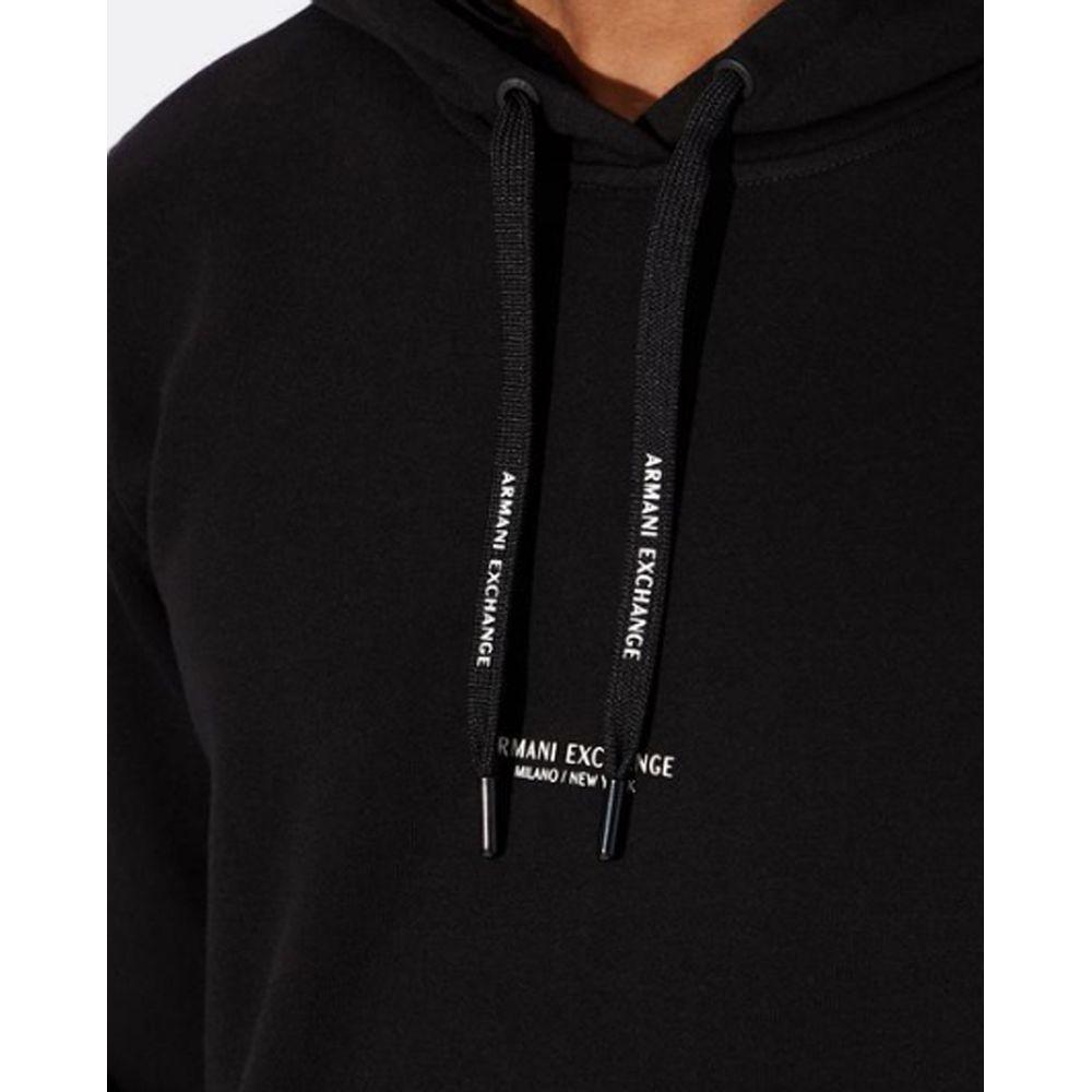 Armani Exchange Black Cotton Hoody AR-4516900009-IT54 | XXL