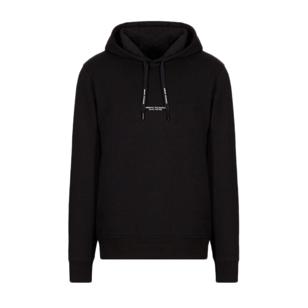 Armani Exchange Black Cotton Hoody AR-4516900009-IT54 | XXL