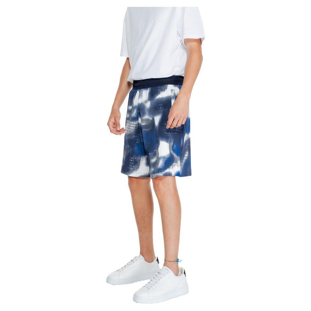 Armani Exchange Blue Cotton Bermuda