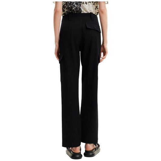 Desigual Black Polyester Cropped Pant