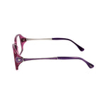 Side view of Tod's Purple Acetate Frames showing bright violet color and design details in acetate material, model TO5043081.