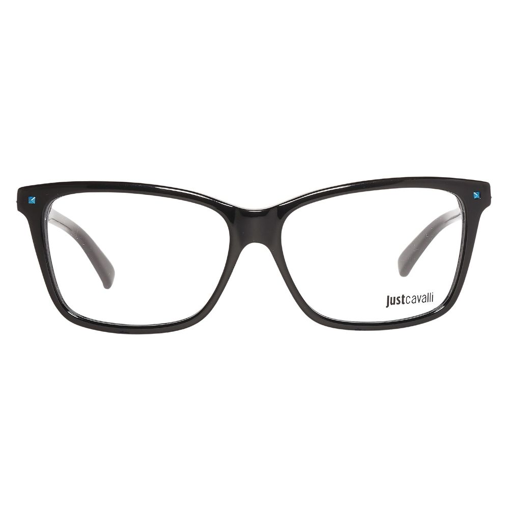 Just Cavalli Black Plastic Frames rectangular design for women, model JC0624-001-54, black color, plastic material, lens 54mm.