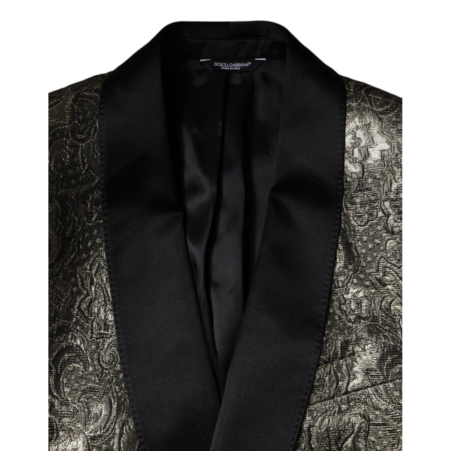 Dolce & Gabbana Gold SICILIA Jacquard Single Breasted Coat Blazer