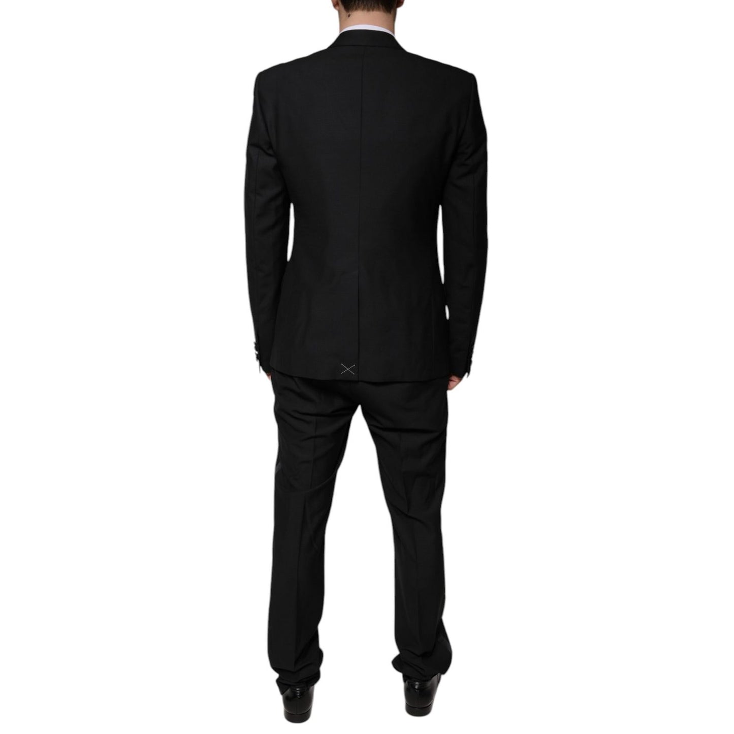 Dolce & Gabbana Black Wool 3 Piece Slim Fit Formal Suit
