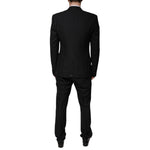 Dolce & Gabbana Black Wool 3 Piece Slim Fit Formal Suit