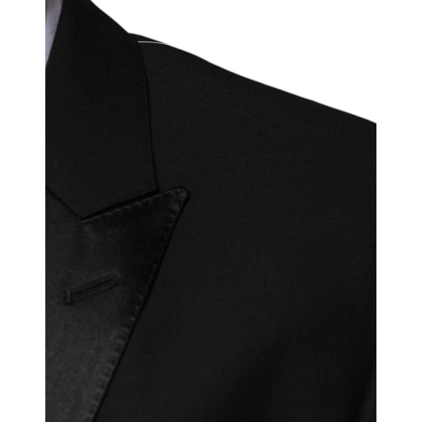 Dolce & Gabbana Black Wool 3 Piece Slim Fit Formal Suit