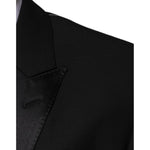 Dolce & Gabbana Black Wool 3 Piece Slim Fit Formal Suit