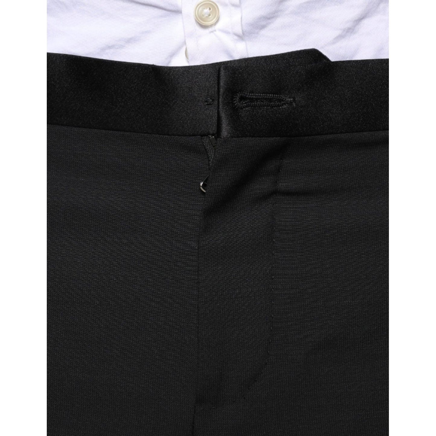Dolce & Gabbana Black Wool 3 Piece Slim Fit Formal Suit