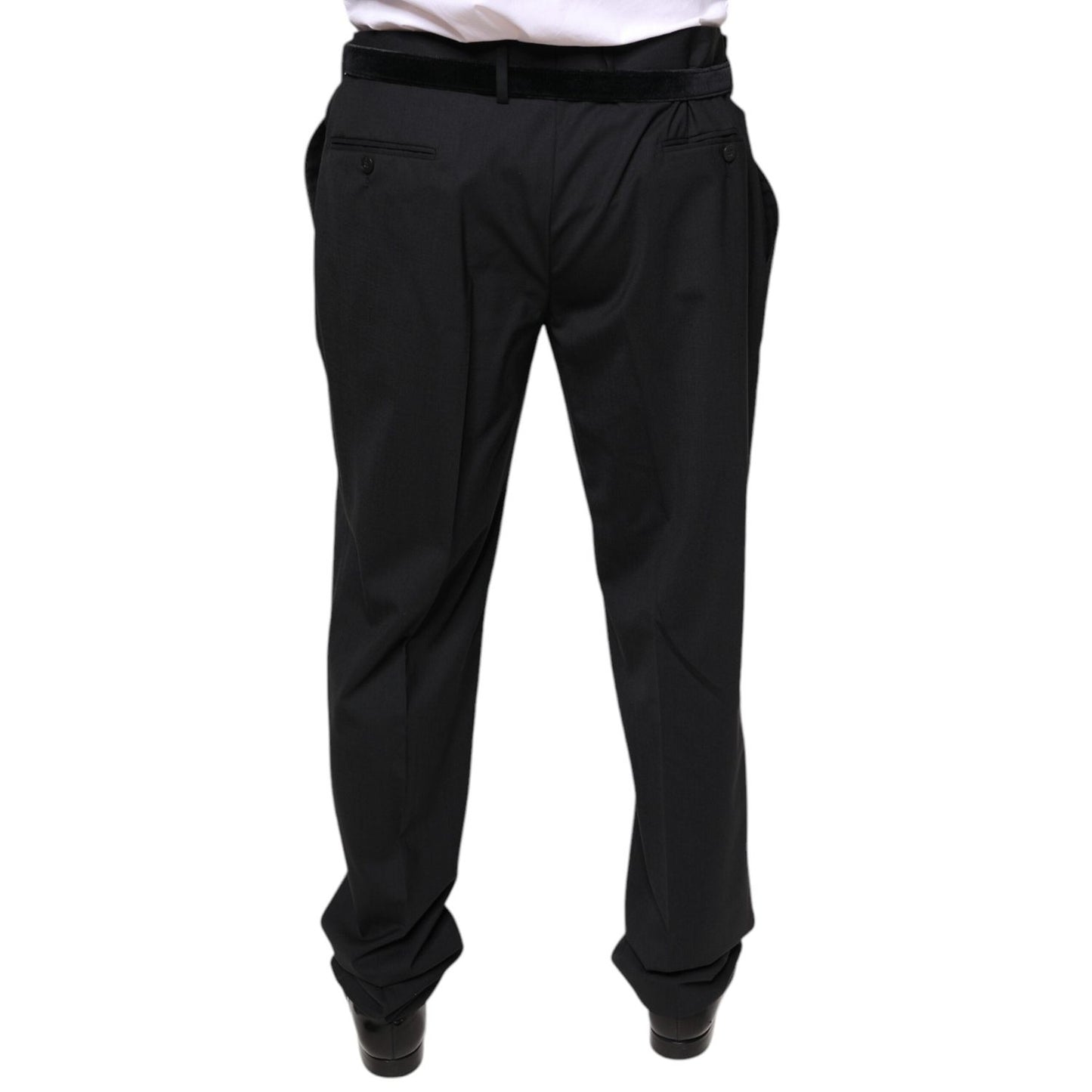 Dolce & Gabbana Black Wool Men Formal Dress Pants PAN75566-58