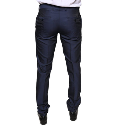 Dolce & Gabbana Blue Polyester Formal Tuxedo Pants