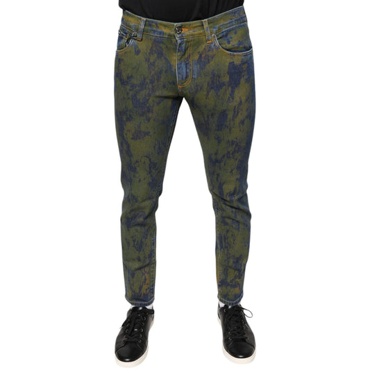 Dolce & Gabbana Blue Cotton Dye Slim Fit Men Denim Jeans
